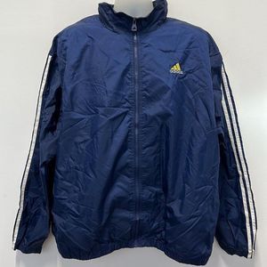 Vintage Adidas Full Zip Blue Windbreaker Jacket Size L